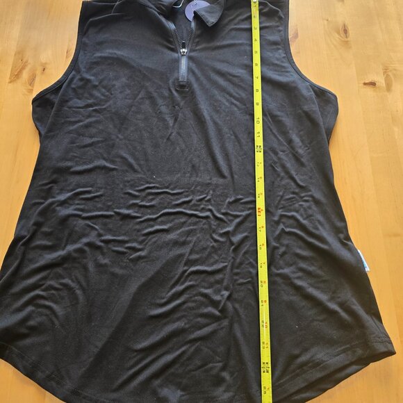 Soneven Womens Golf Tank Top Sz XL Black Sleeveless Zip Extra Large Collar NWT - Picture 2 of 6
